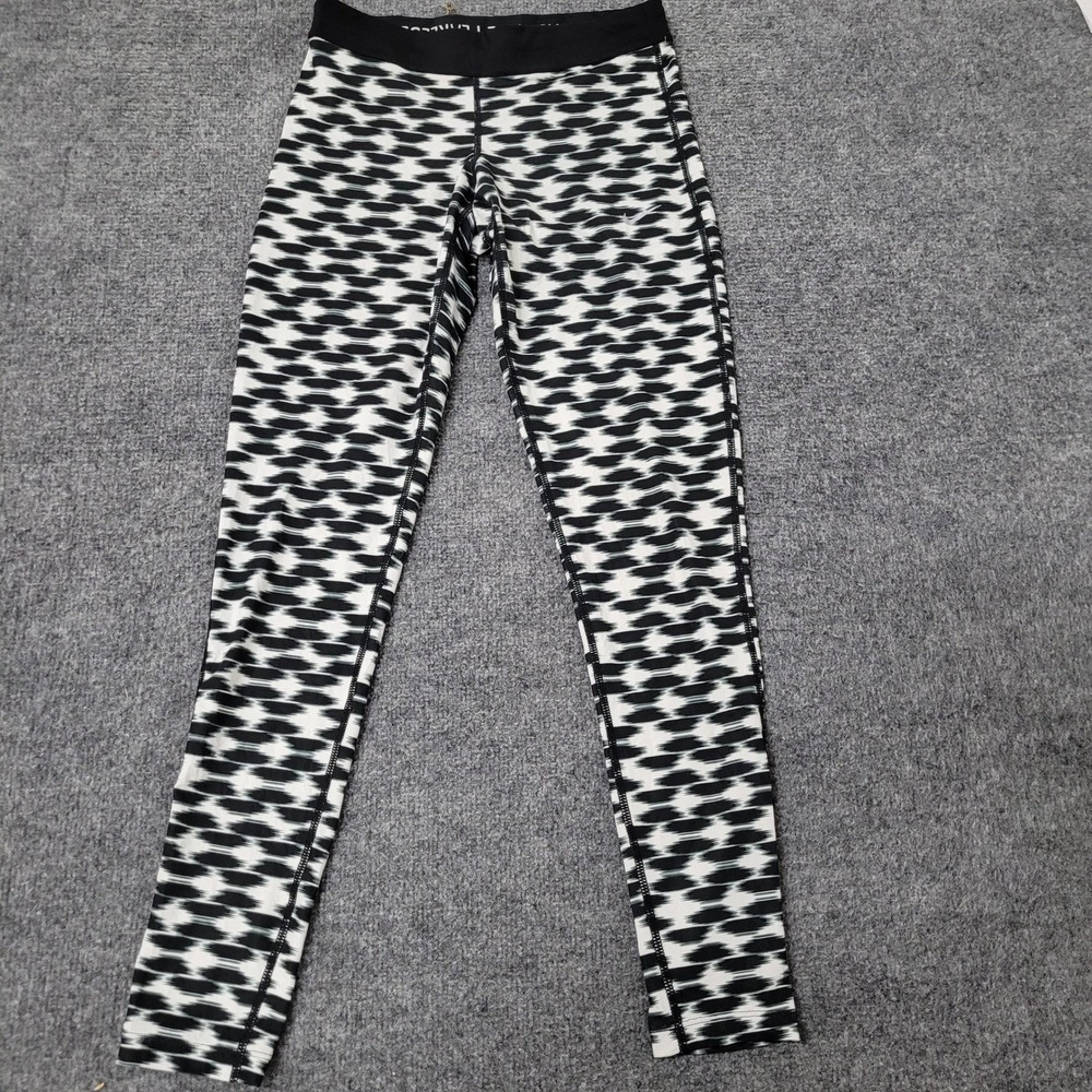 Nike Leggings Womens Size S Black White Geometric Dri-Fit Athletic Stretch